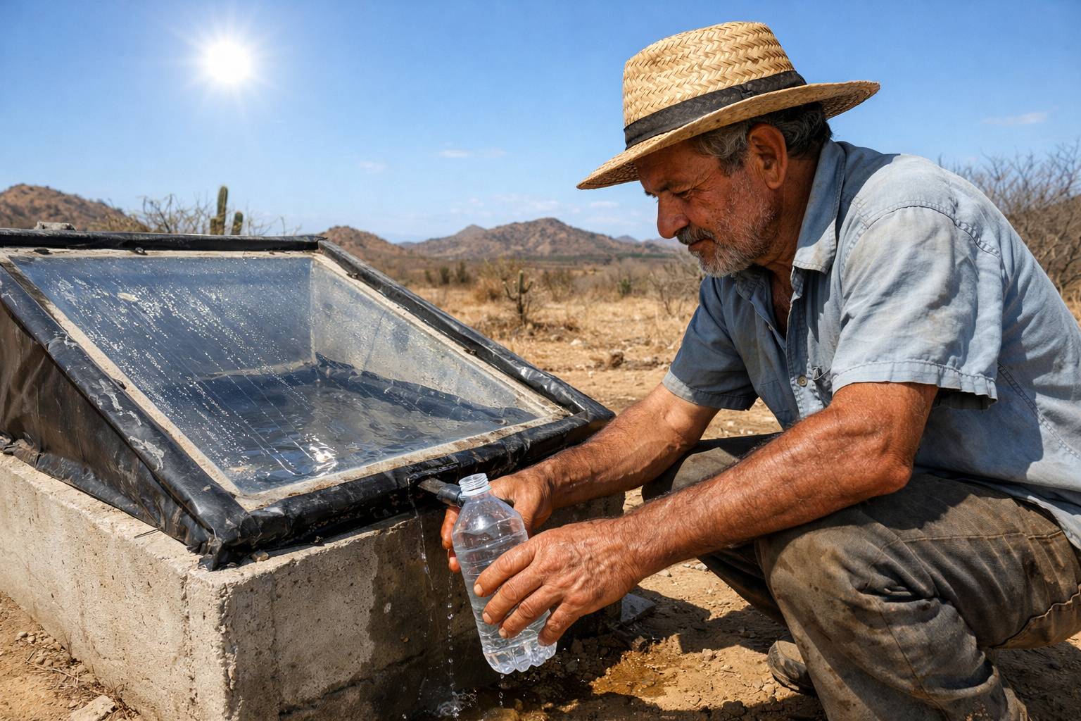 Dessalinizador solar transforma água salobra em potável no semiárido