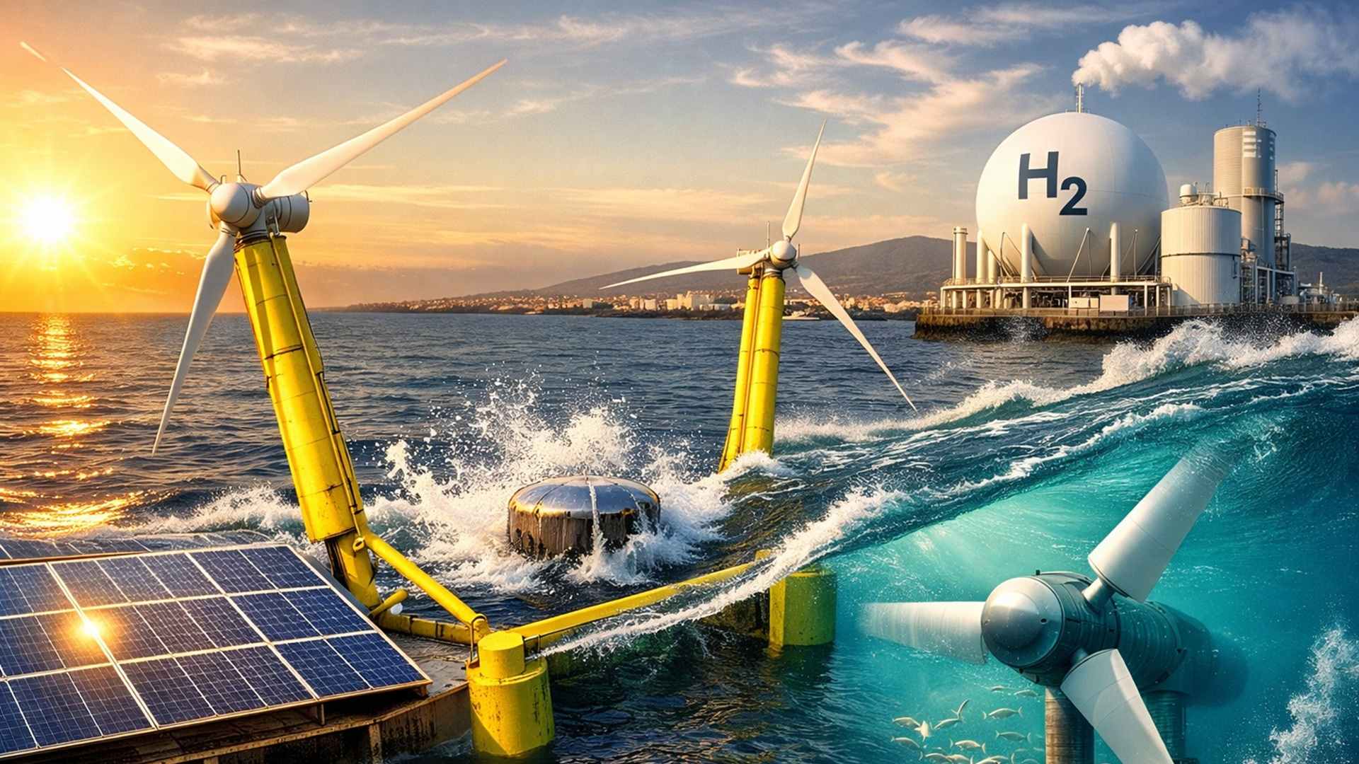 Energia eólica offshore combinada a marés e ondas pode elevar geração em 70% e reduzir custos em até 15%, aponta estudo.