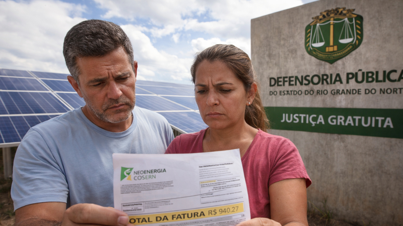 Defensoria Pública do RN investiga aumentos inesperados nas contas de quem usa energia solar e aponta possível cobrança irregular de ICMS e taxa de iluminação pública.