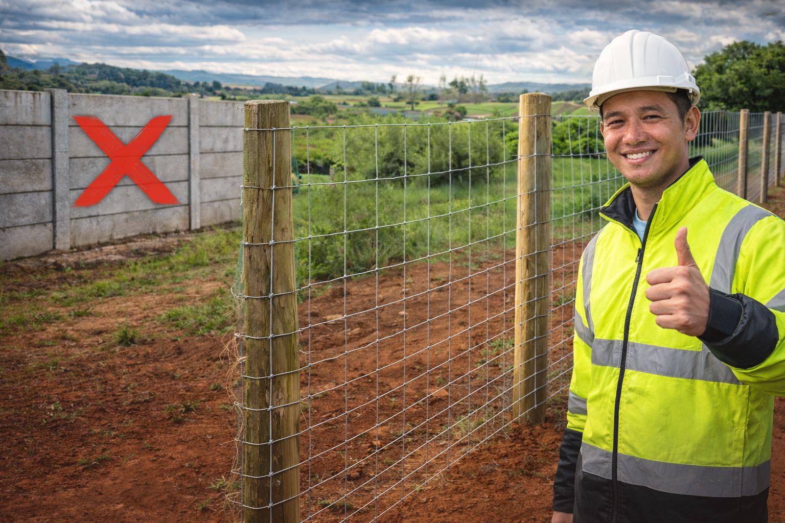 Adeus muro caro: engenheiro ensina cerca com mourões de eucalipto e tela galvanizada que custa R$ 40/metro e fica pronta em 2 dias