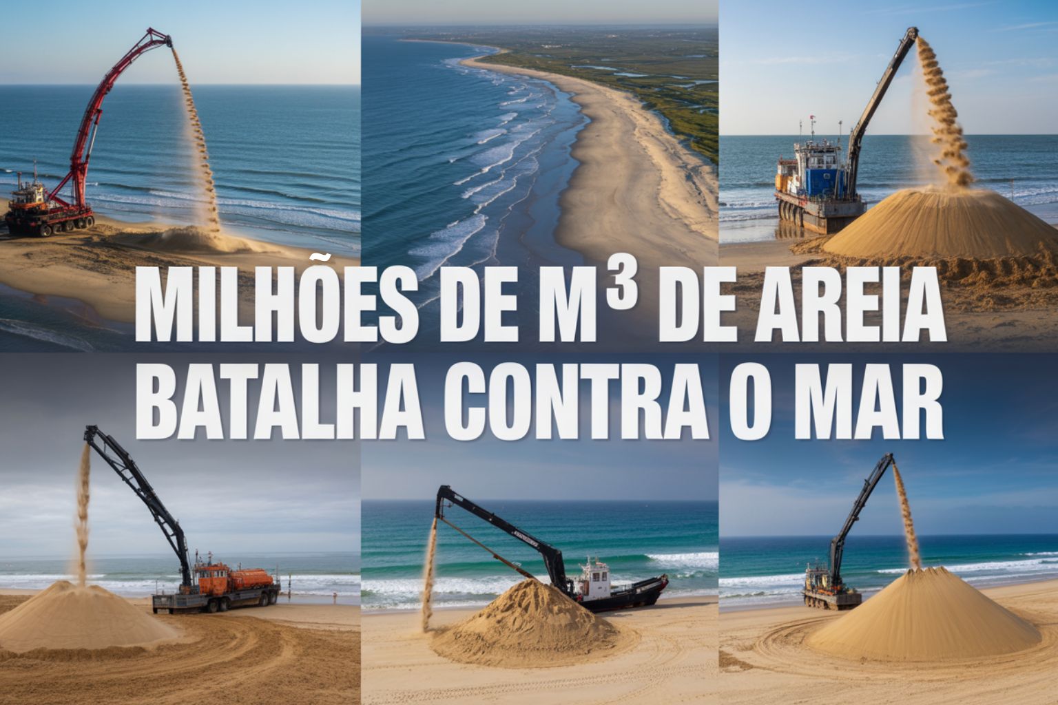 Holanda, Estados Unidos, Espanha, Austrália e França despejam dezenas de milhões de metros cúbicos de areia no litoral para conter a erosão, recriar praias inteiras e ganhar tempo contra o avanço do mar