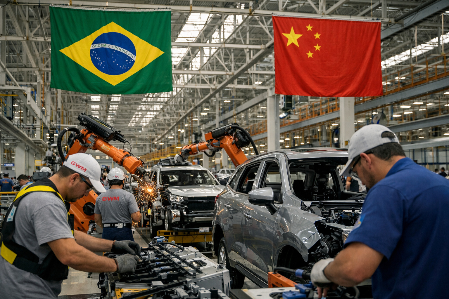 Fábrica da GWM em Iracemápolis inicia produção de veículos híbridos no Brasil