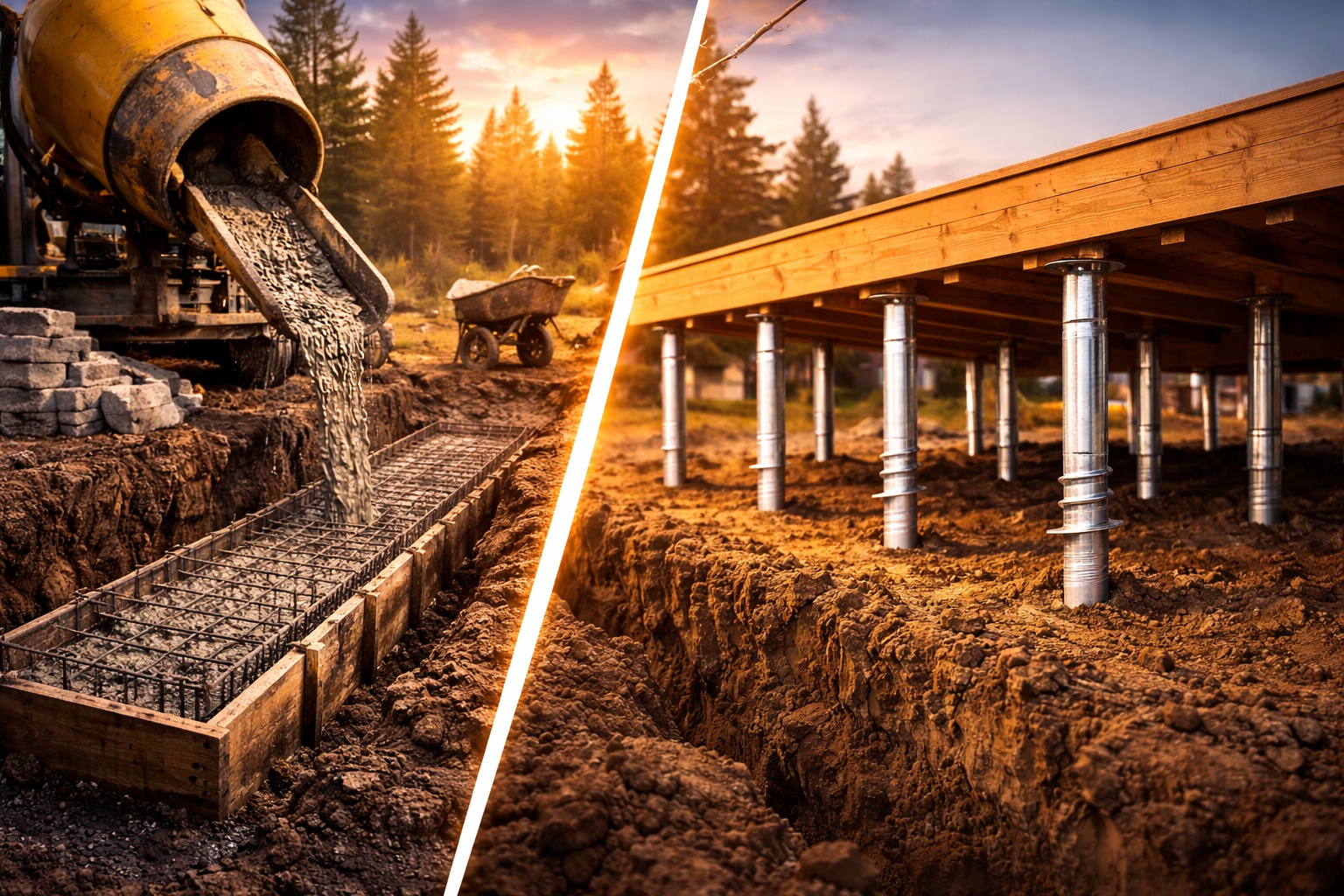 Sem cavar sapatas, sem concreto e sem esperar cura estrutural: essa tecnologia canadense usa parafusos de aço cravados no solo para substituir fundações tradicionais, reduzir custos e acelerar obras em poucas horas