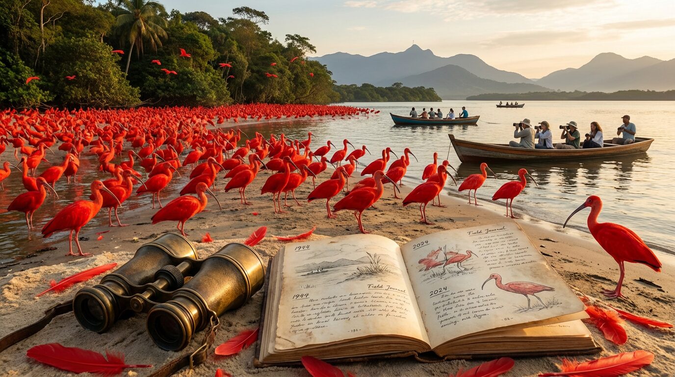Guará volta a colorir Guaratuba após 80 anos, atrai mais de 4 mil aves e impulsiona o turismo ambiental e a renda local no litoral do Paraná