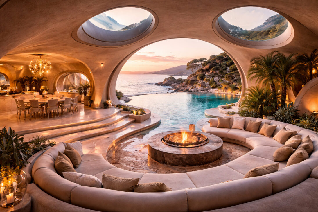 mansión futurista con 28 estructuras esféricas desafía la ingeniería tradicional