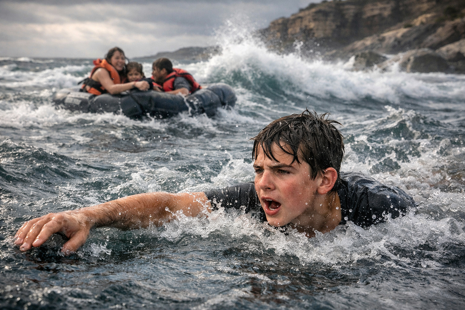 menino de 13 anos nada quatro quilômetros para salvar família na Austrália
