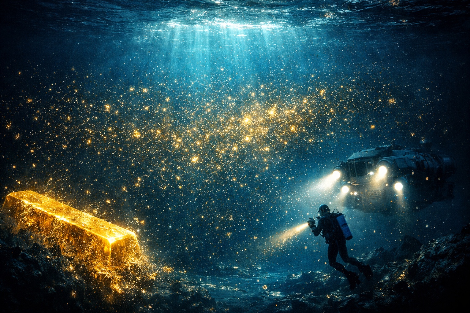 Milhões de toneladas de ouro estão dissolvidas nos oceanos: metal invisível espalhado em partes por trilhão pode valer quadrilhões, mas continua impossível de extrair com a tecnologia atual