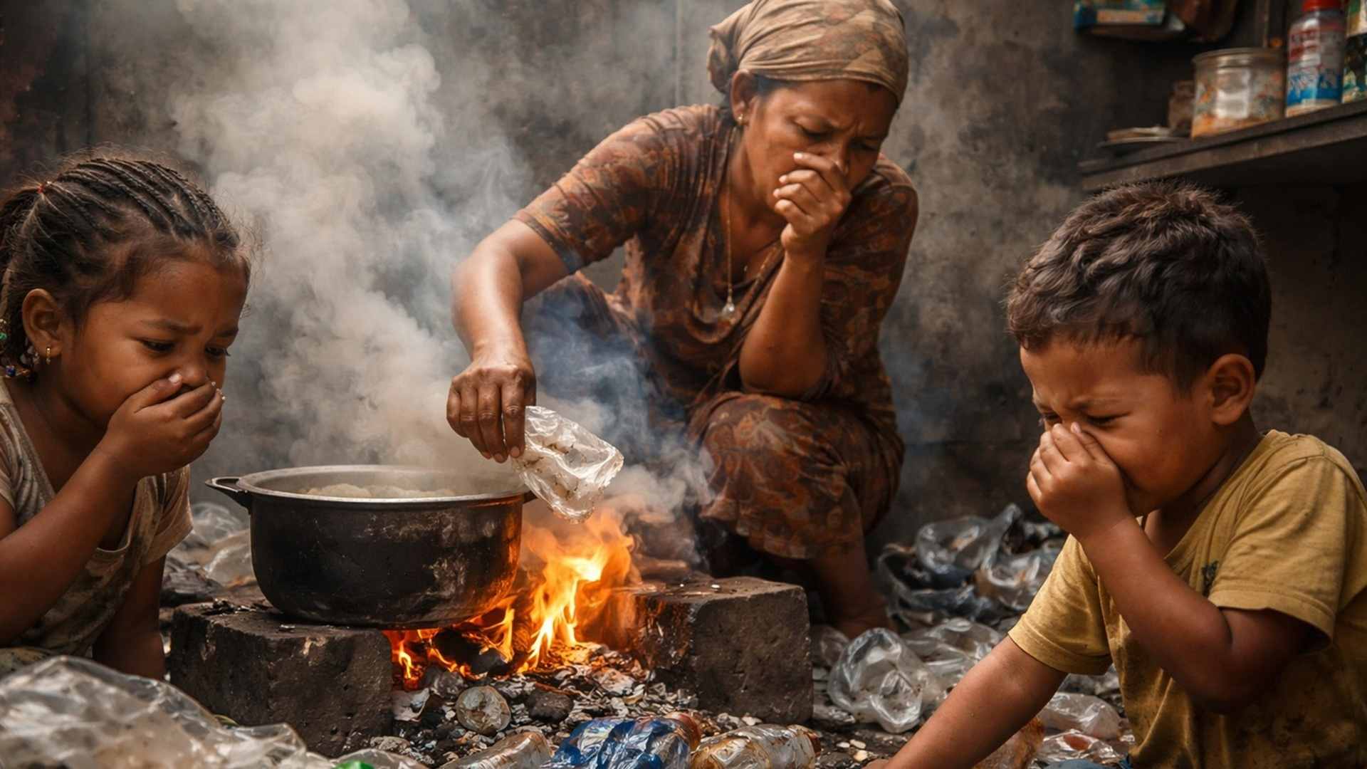 Estudo identifica uso de plástico como combustível doméstico em áreas pobres e alerta para riscos à saúde e contaminação ambiental crônica.