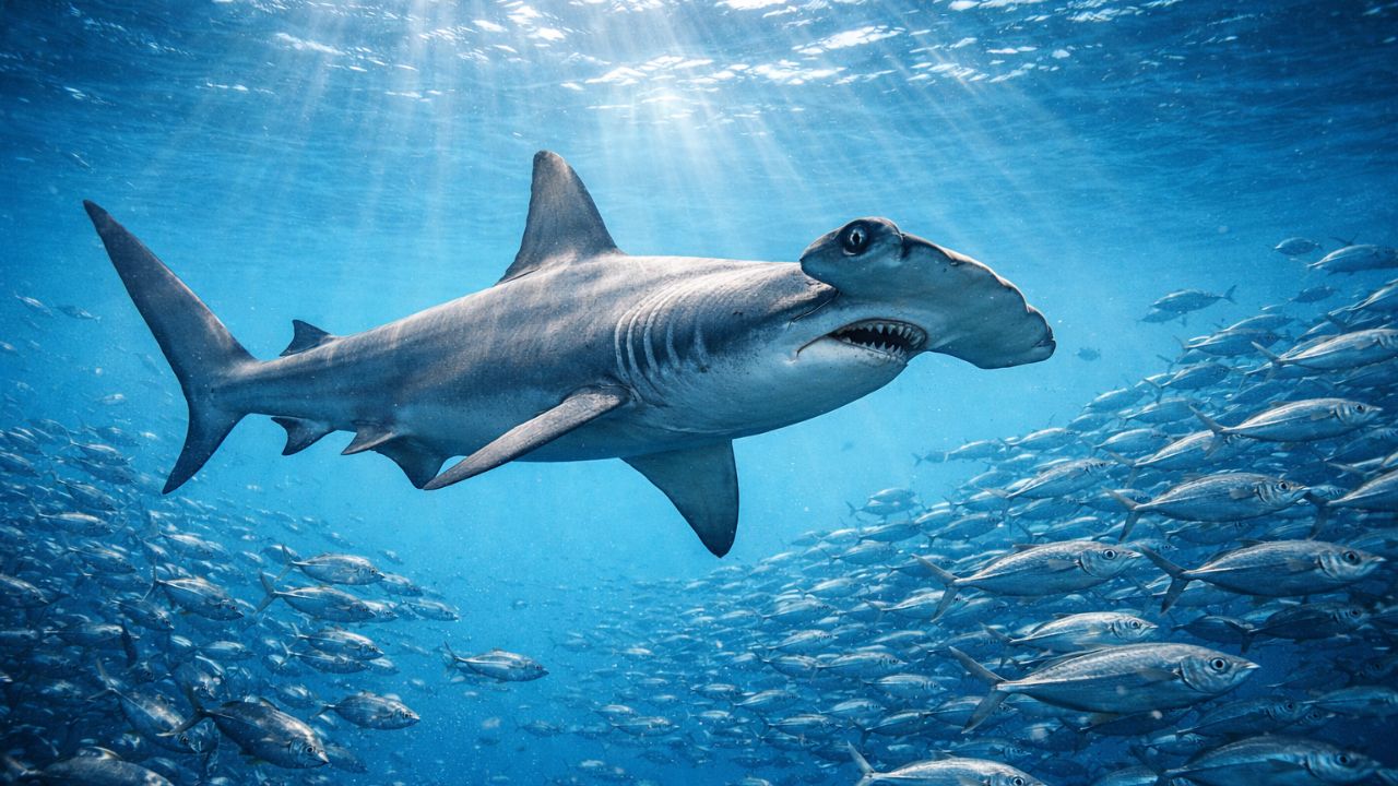 Pesquisa publicada na Science indica que tubarões-martelo-recortados podem prender a respiração durante mergulhos profundos, mantendo o corpo aquecido enquanto caçam.