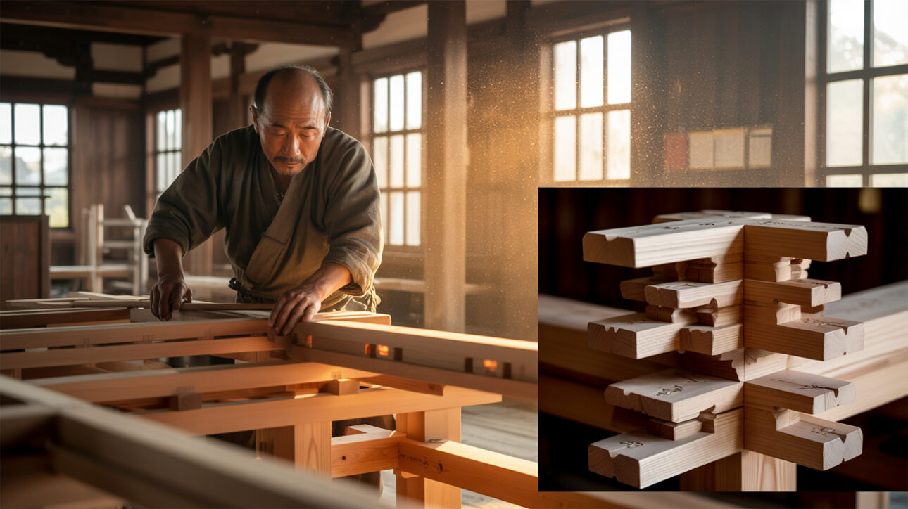 Técnica japonesa de carpintería con 1.200 años de historia está impresionando el mundo entero con encaixes de madera que dispensan clavos, parafusos y cola a través de cortes perfectos macho-fêmea transformando tradición milenaria en ingeniería estructural