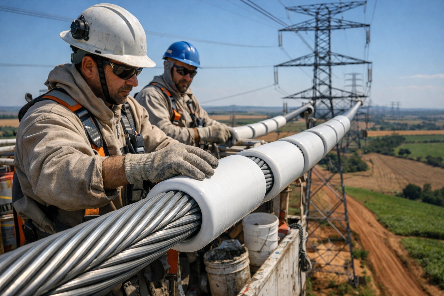 Linha de transmissão de 138 kV testando tecnologia E3X no interior de São Paulo