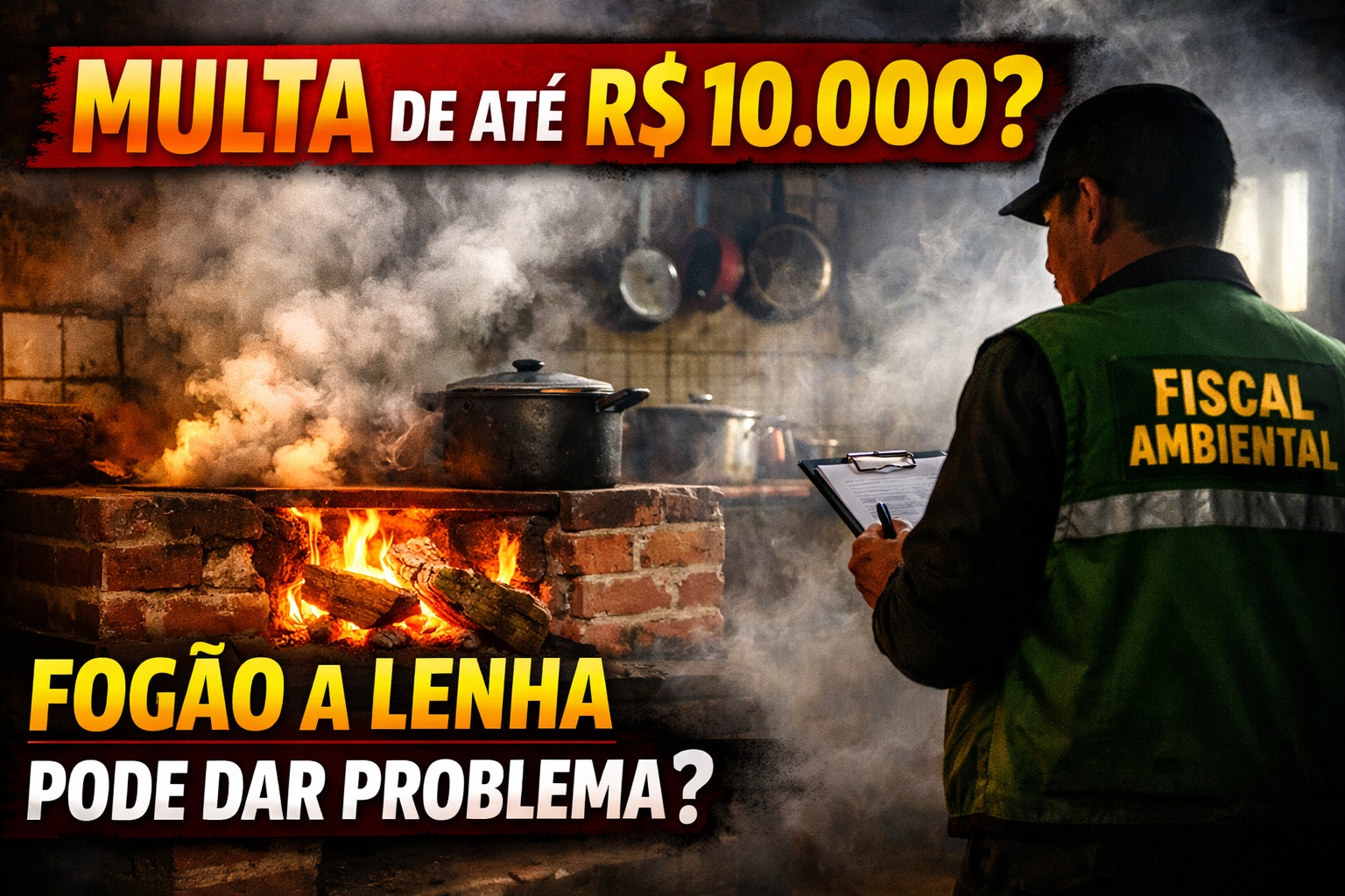 Quase nenhum brasileiro sabe, mas quem tem fogão a lenha em casa pode ser multado em até R$ 10 mil por poluição, com base na Lei de Crimes Ambientais
