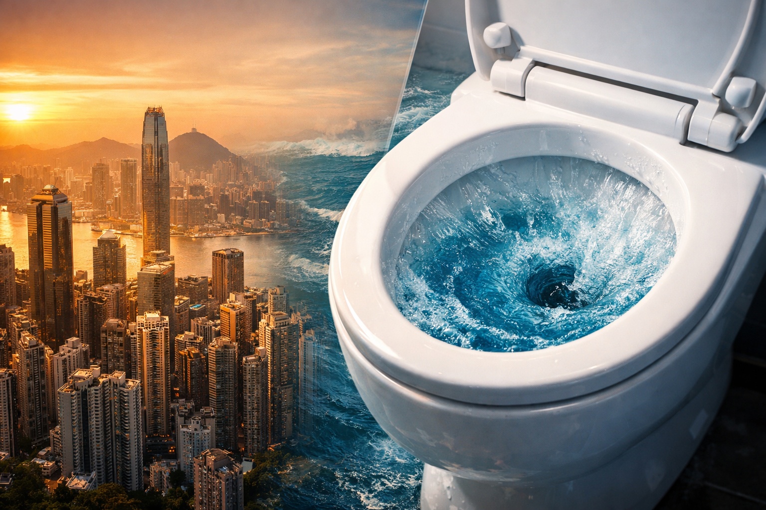 Quase ninguém ao redor do mundo sabe, mas Hong Kong usa água do mar nas descargas sanitárias há décadas e economiza milhões de litros de água potável todos os dias em uma das cidades mais densas do planeta