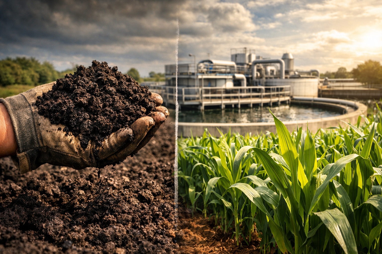 O que antes espalhava doenças agora fertiliza lavouras: lodo de esgoto tratado vira insumo agrícola controlado e muda a produção de alimentos em regiões pobres