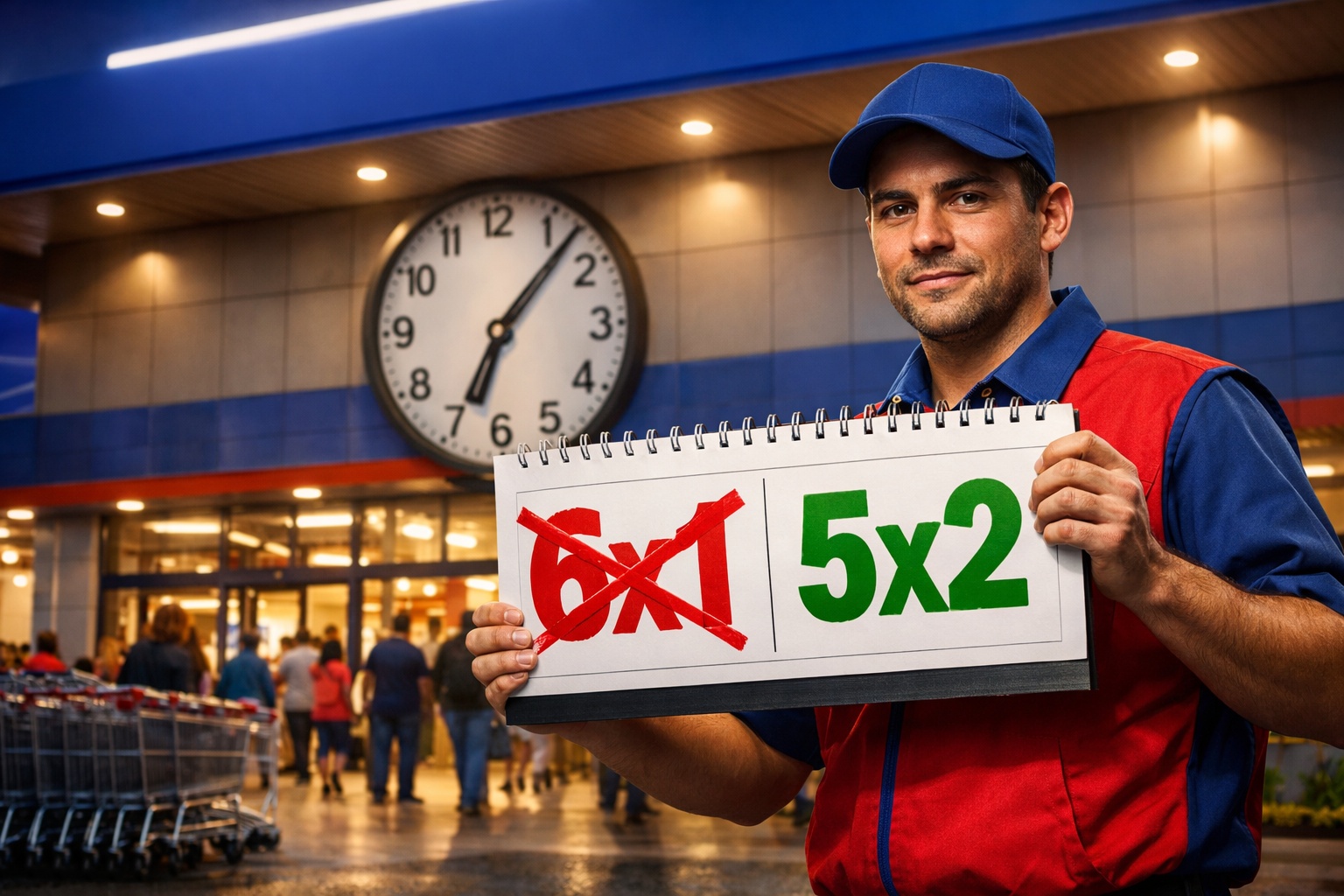 Gigante dos supermercados sai na frente no Brasil e troca escala 6×1 por 5×2 em projeto piloto: mudança começa em março e pode impactar centenas de trabalhadores em Minas Gerais