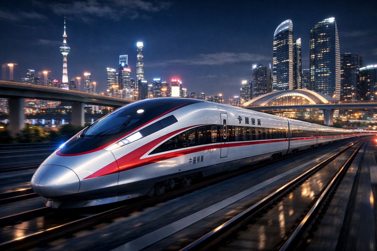 Trem de alta velocidade chinês operando a 350 km/h