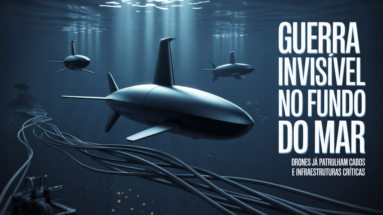 Enquanto o mundo navega despreocupado, drones submarinos como Orca XLUUV, Poseidon Status-6 e HSU-001 já operam em silêncio absoluto por milhares de quilômetros no fundo do mar, patrulhando cabos, monitorando infraestruturas críticas e redesenhando a guerra naval moderna