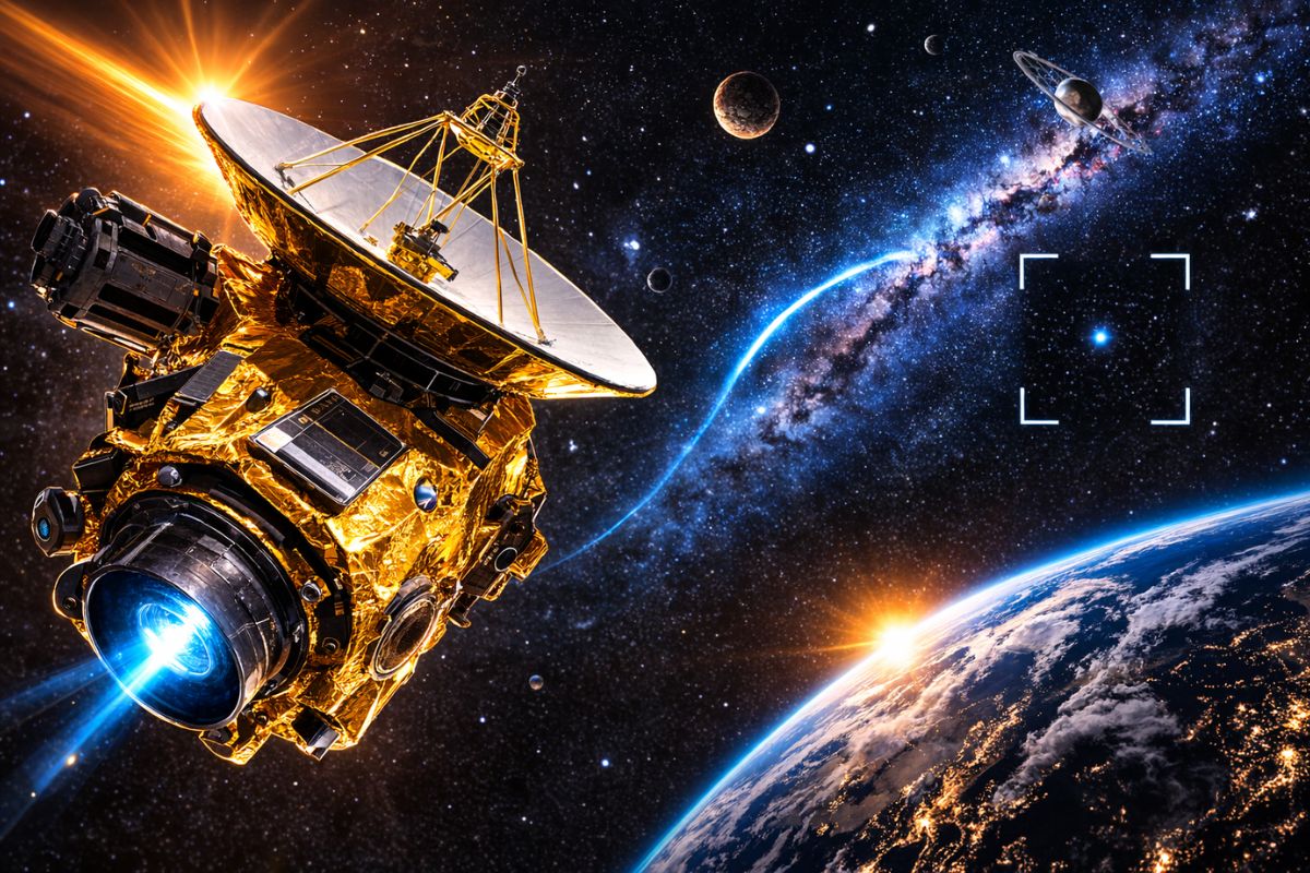 A 6,1 bilhões de km da Terra, New Horizons ligou a câmera no espaço profundo, superou a Voyager e registrou a imagem mais distante já registrada na história da NASA