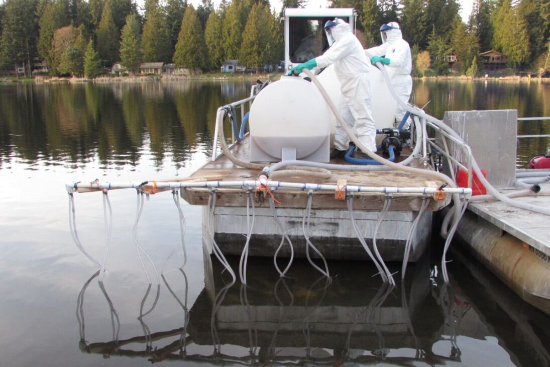 El Lago Ketchum Recibe Aluminio Para Atrapar Fósforo En El Agua Y Evitar Dredging Amplia, En Un Proyecto De Recuperación Que Mejoró La Transparencia Y Redujo Las Algás.