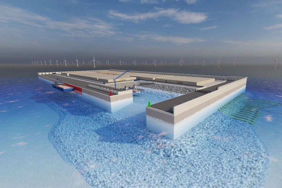 isla artificial multimillonaria en el Mar del Norte utiliza energía eólica offshore para redistribuir electricidad entre países europeos.