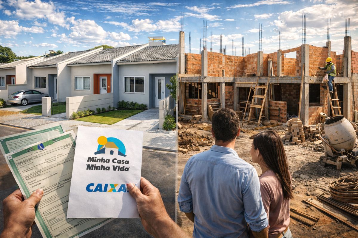 Caixa pode financiar casa geminada pelo Minha Casa Minha Vida, mas só depois da obra pronta, averbada e com matrícula individual, enquanto a construção exige recurso próprio ou investidor (1)