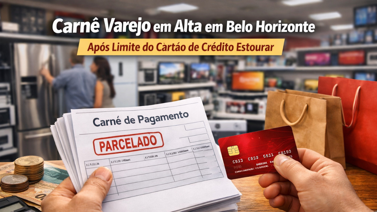 Endividamento das famílias e limite do cartão de crédito impulsionam retorno do carnê varejo no comércio de Belo Horizonte.