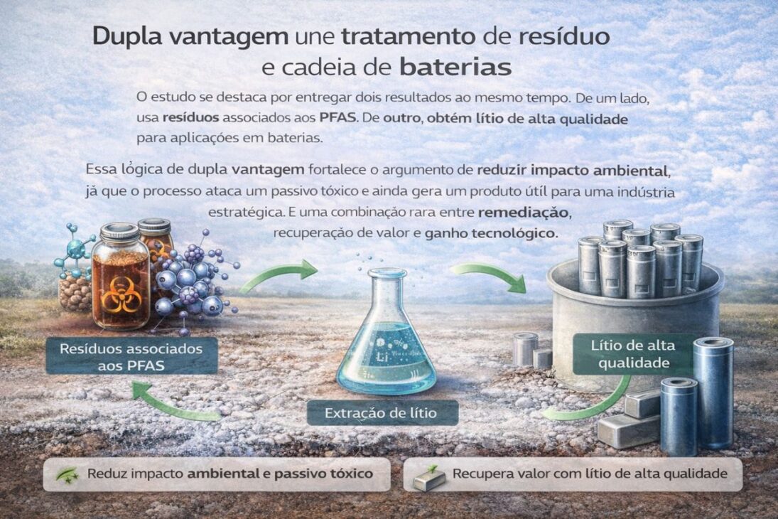 Litio con PFAS en salmuera ayuda a reducir el impacto ambiental y mejora las baterías con extracción más rápida y menos uso de agua.