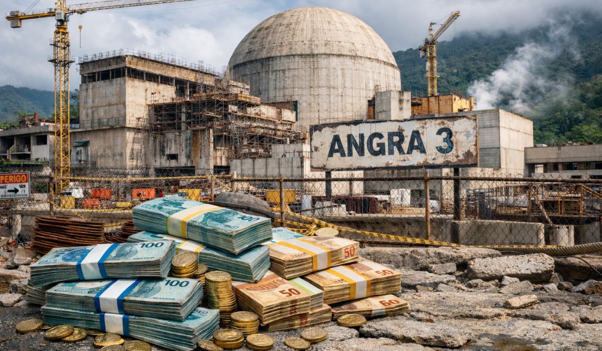 Angra 3 volta ao centro do governo: decisão sobre concluir ou abandonar usina pode custar dezenas de bilhões e impactar contas públicas. (Imagem: Ilustrativa)