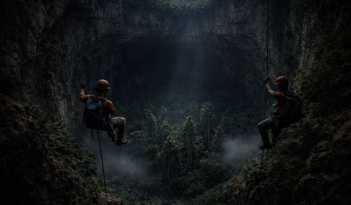 Dolina na China revela floresta preservada a 192 metros de profundidade e levanta pistas sobre espécies ainda não catalogadas pela ciência. (Imagem: Ilustração)