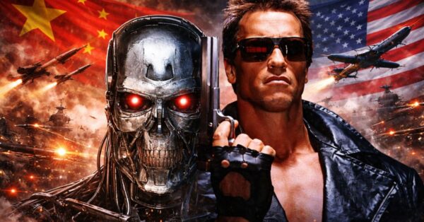 China alerta EUA sobre riscos da IA militar após disputa entre Pentágono e Anthropic reacender debate sobre controle humano na guerra. (Imagem: Ilustração/I.A)