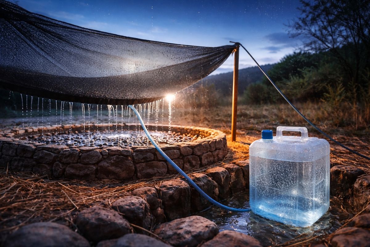 Dispositivo simples de menos de R$ 60 consegue “puxar” água potável diretamente do ar durante a noite sem energia ou motor, revelando uma técnica antiga que pode gerar litros de água (1)