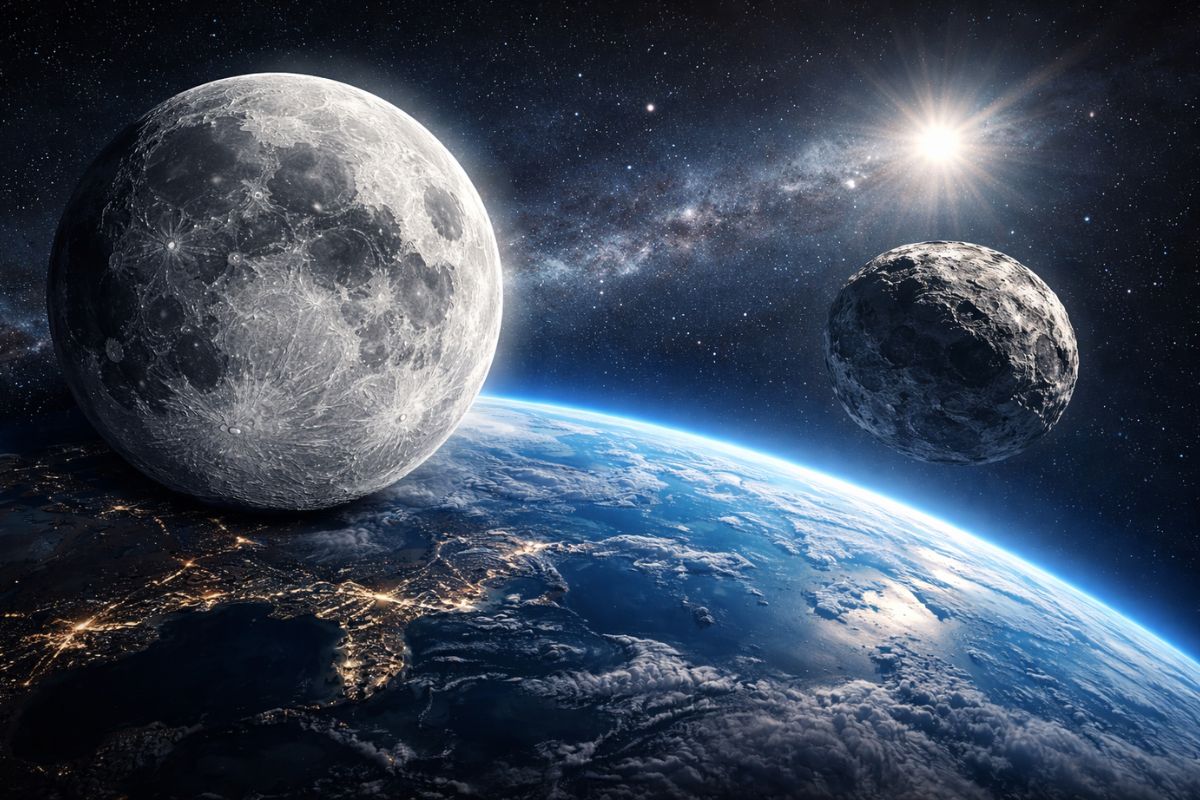 Lua e asteroide entram no debate da segunda Lua: o objeto não vira satélite natural, mas age como quase-lua da Terra.