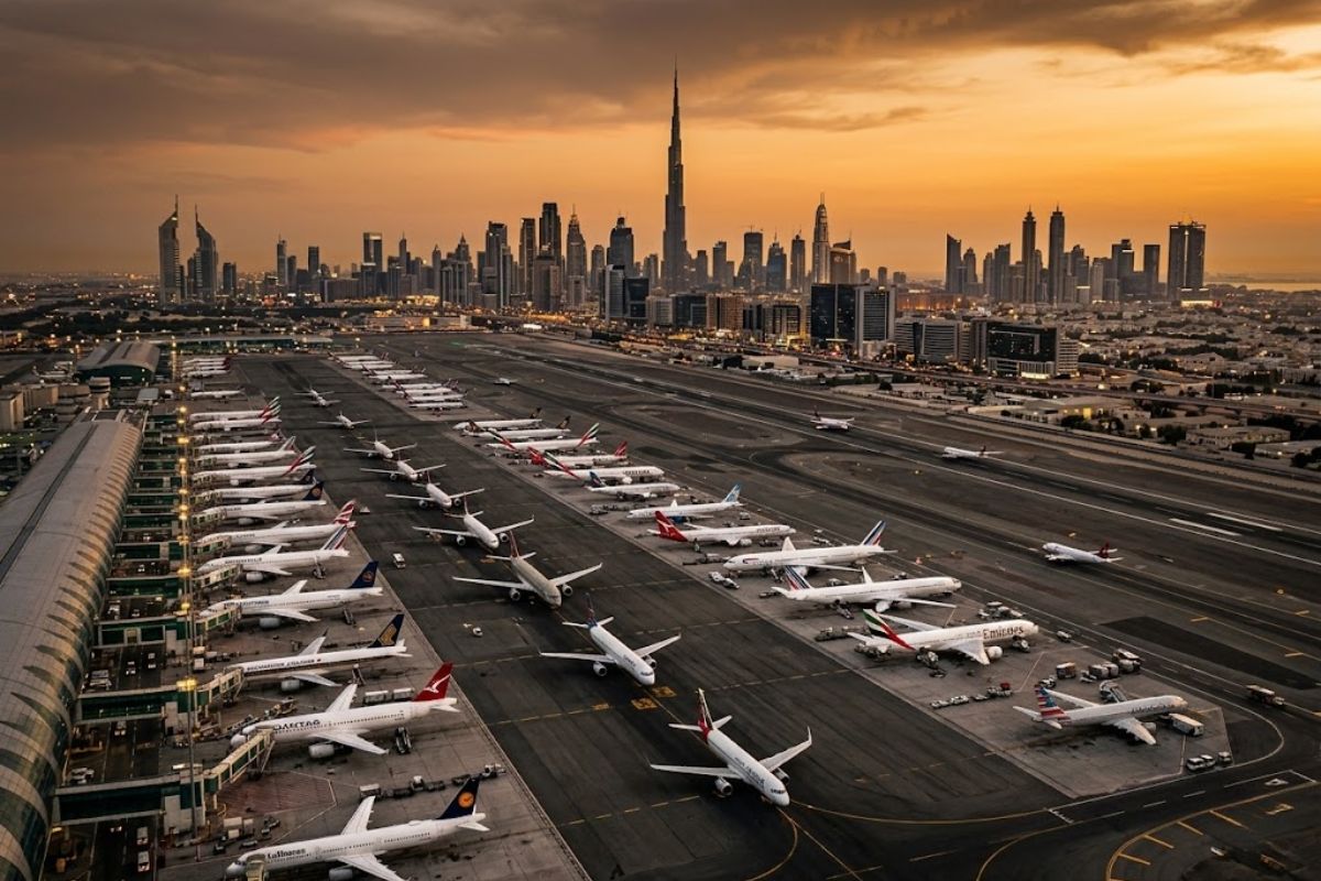 Dubai no Oriente Médio pressiona rotas aéreas, afeta companhias aéreas e levanta dúvidas sobre a economia global.