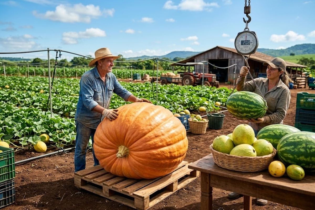 Frutas gigantes no Brasil mostram como melancia, abóbora e goiaba respondem a técnicas de cultivo e manejo.