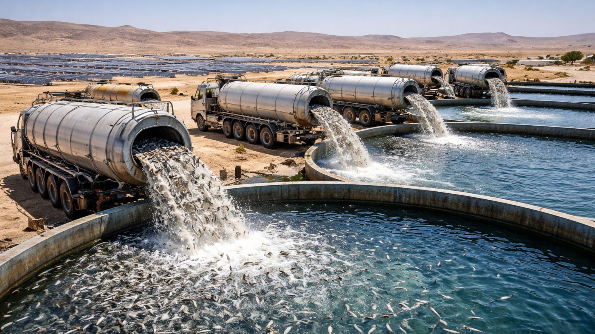 Perfuração no deserto do Negev revelou água fóssil salobra e quente que passou a sustentar piscicultura, energia solar e agricultura.