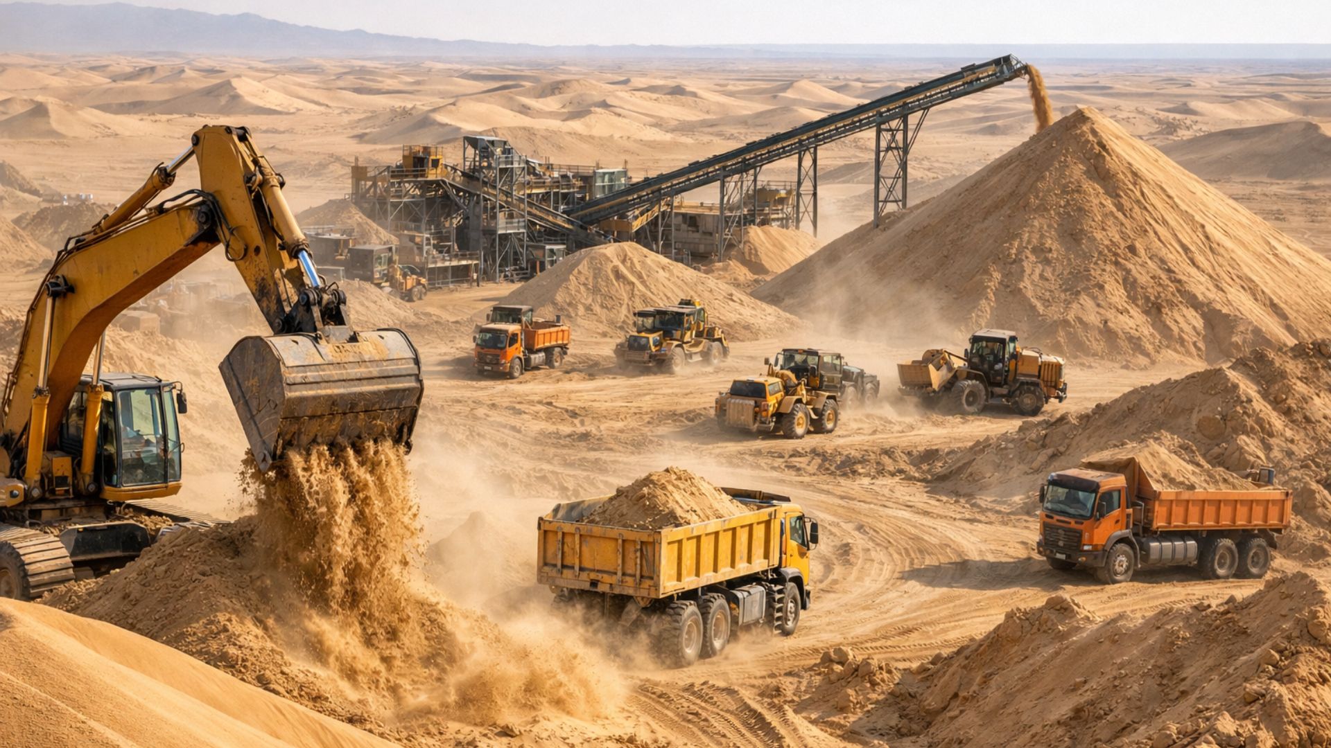 Arábia Saudita remove 150 milhões de m³ de areia e constrói ferrovia de alta velocidade de 450 km entre Meca e Medina em pleno deserto.