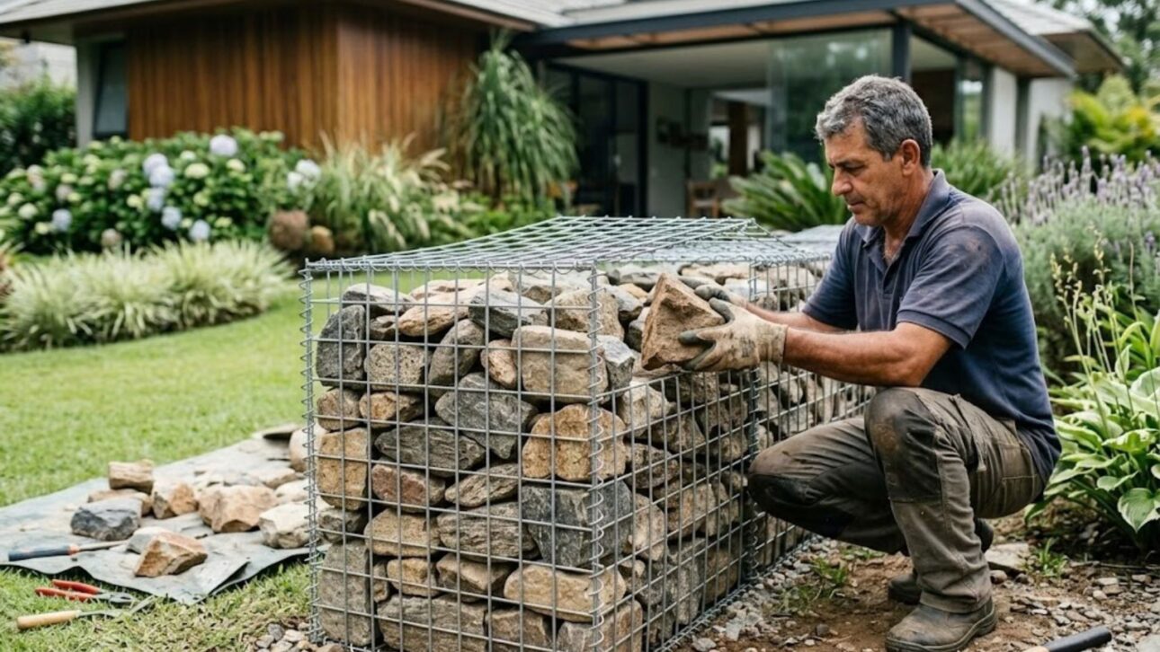 Estructura de gabián gana espacio en el paisajismo por unir resistencia, drenaje natural y bajo mantenimiento en cercas y muros de jardín.