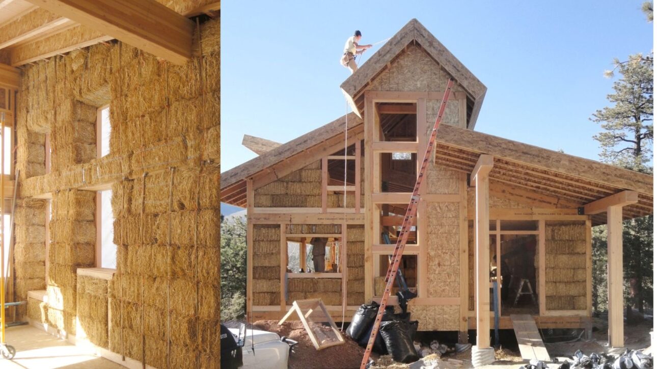 Casas hechas con fardos de paja ganan destaque por aislamiento térmico, reducción de ruído y uso de resíduo agrícola en construcción eficiente.
