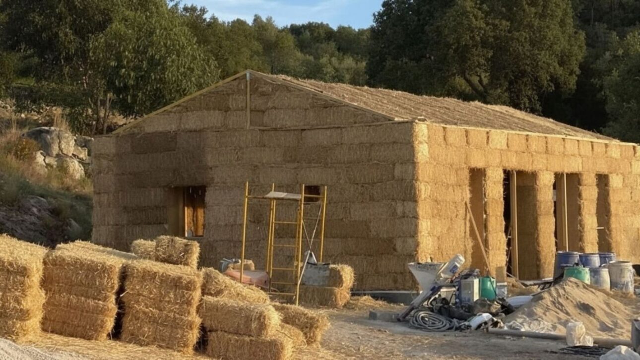 Casas hechas con fardos de paja ganan destaque por aislamiento térmico, reducción de ruido y uso de residuo agrícola en construcción eficiente.