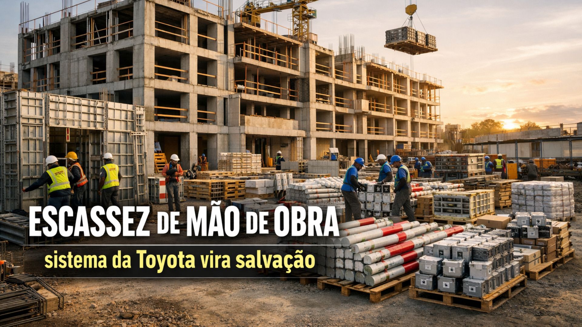 Escassez de mão de obra leva construção civil a adotar modelo inspirado no sistema Toyota, com obras em linha de montagem e redução de custos.