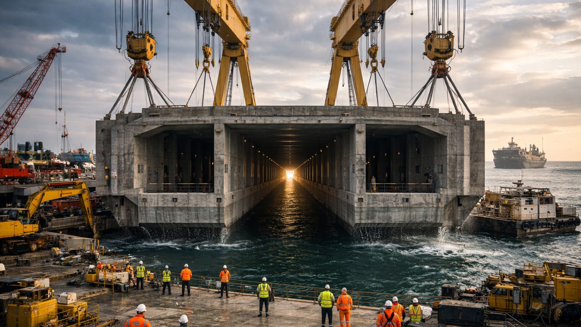 Megatúnel entre Dinamarca e Alemanha avança no Mar Báltico e promete reduzir viagens de 45 para 10 minutos com rodovias duplas e trem elétrico.