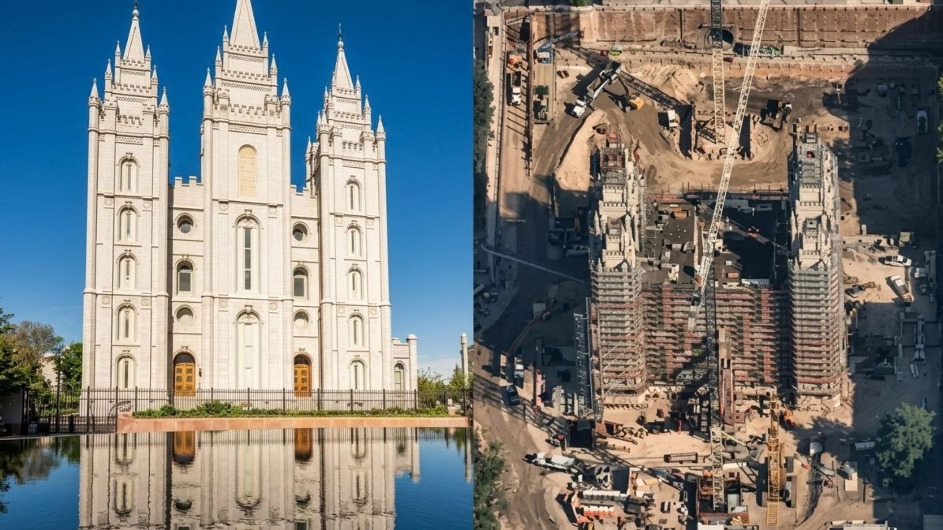 Templo de Salt Lake passa por obra bilionária com escavação profunda e 98 isoladores sísmicos para resistir a terremotos na região de Utah.
