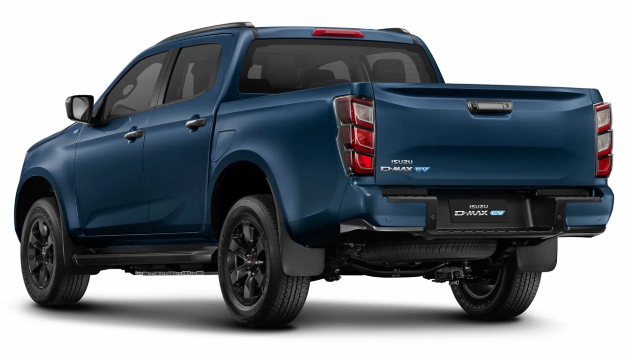 Picape elétrica Isuzu D-Max EV estreia em 2026 com tração 4x4, carga de 1 tonelada e reboque de 3,5 t, mirando o mesmo território da Toyota Hilux. (Imagem: divulgação)