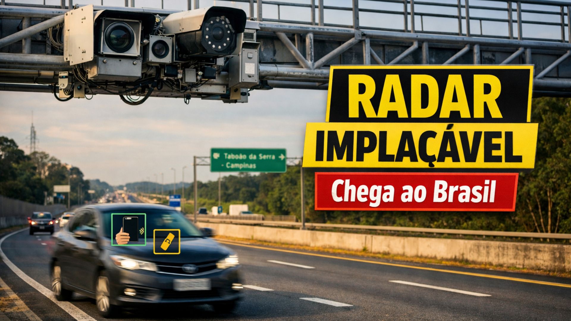 Novos radares com inteligência artificial nas rodovias conseguem identificar celular ao volante, falta de cinto e outras infrações além da velocidade.