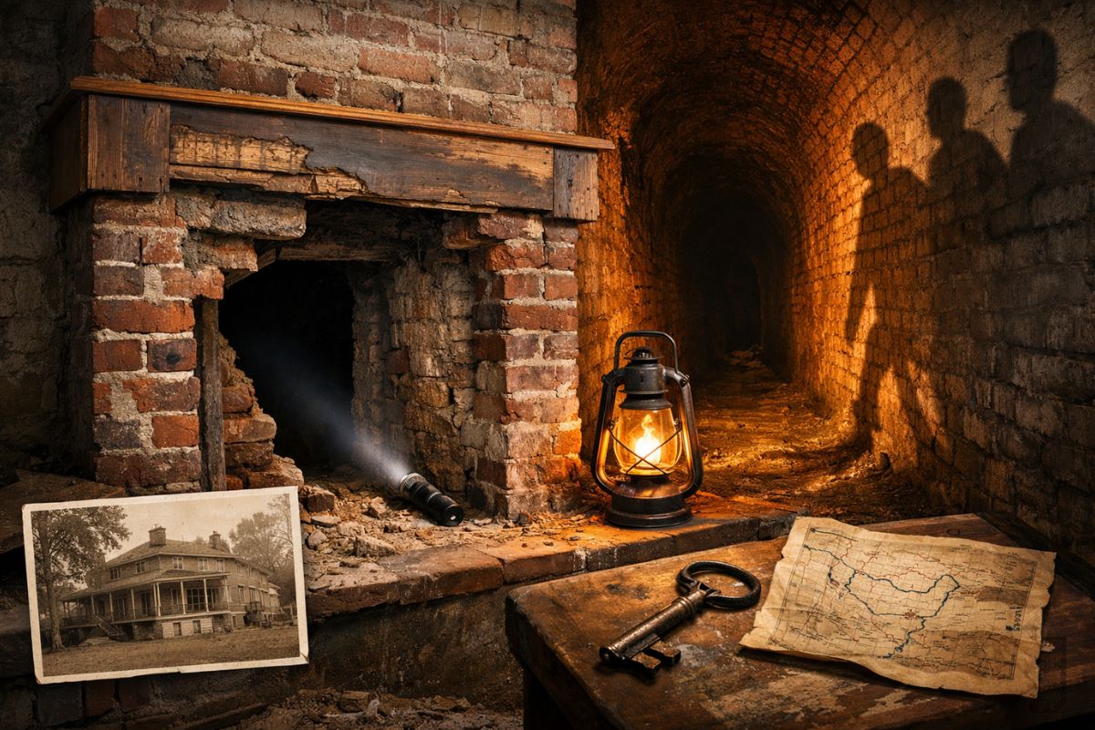 túnel, lareira falsa, passagem secreta, casa vitoriana e Ferrovia Subterrânea reacendem suspeita histórica em Cleveland.