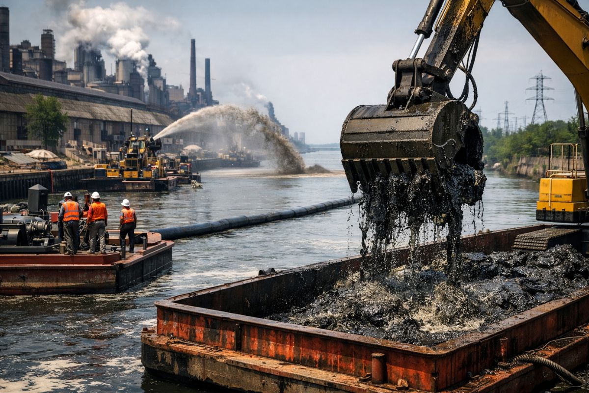 sedimento tóxico no Rio Grand Calumet: EPA e East Chicago aceleram limpeza nos Grandes Lagos.