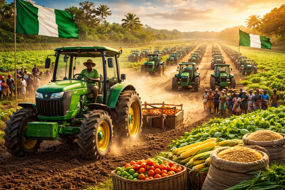 Nigéria acelera mecanização com tratores para agricultores e liga o programa à segurança alimentar no campo.