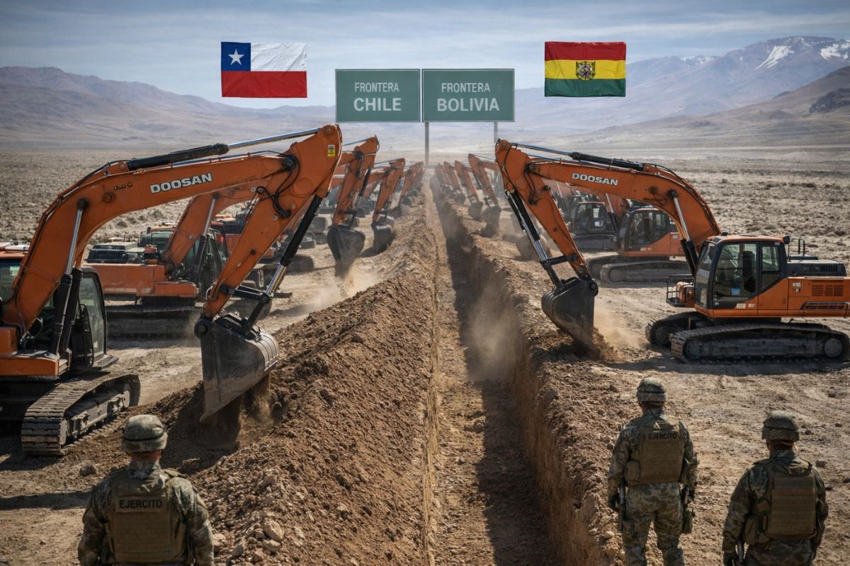 Imigração irregular leva José Antonio Kast a defender construção de barreiras, segurança e controle na fronteira com a Bolívia.