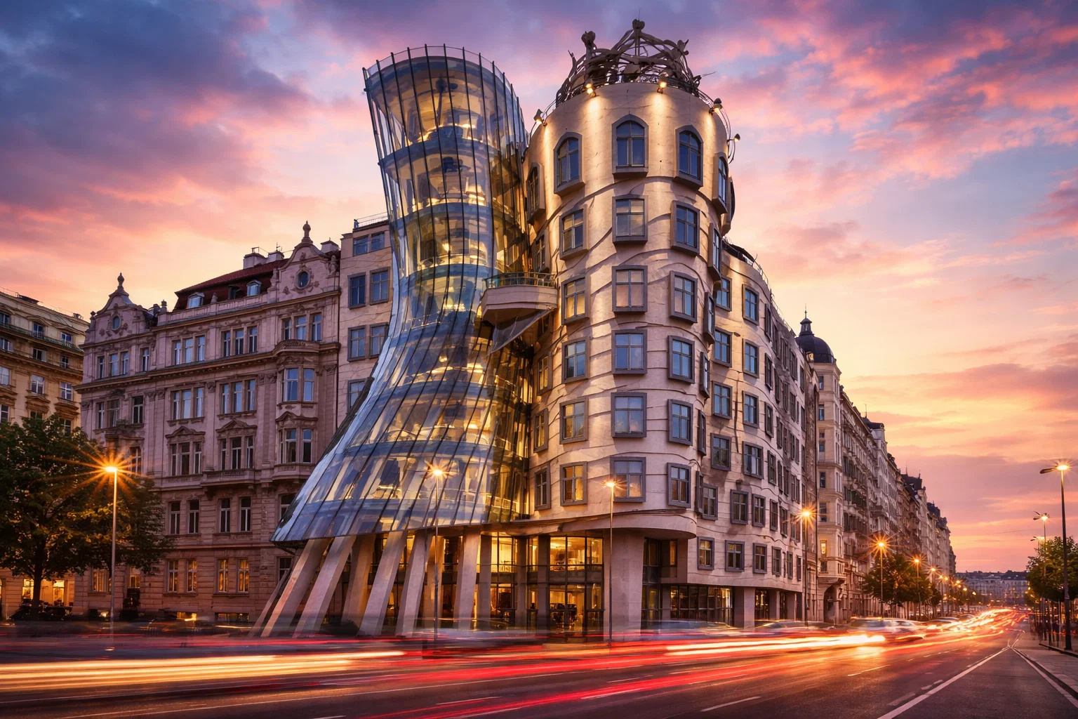 O prédio que parece dançar no coração de Praga intrigou engenheiros do mundo inteiro