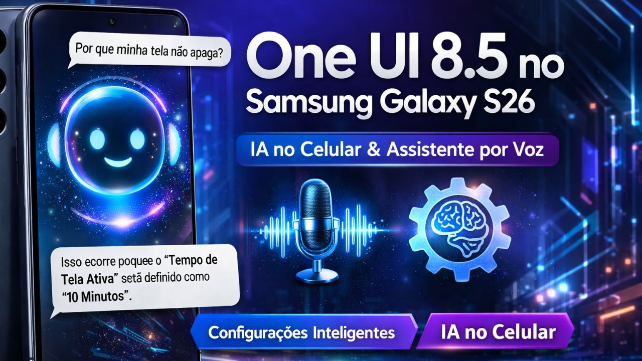 One UI 8.5 chega ao Samsung Galaxy S26 com IA no celular e assistente por voz que explica configurações inteligentes.